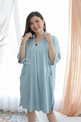  YEONG DRESS Dress Hamil Menyusui Modis - DRO 1031 BIRU MUDA